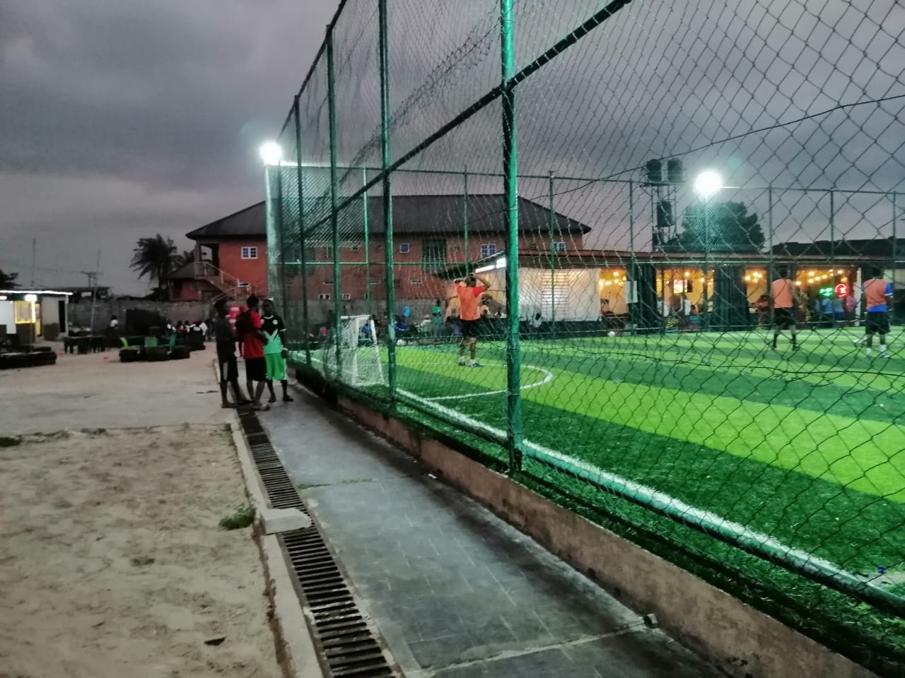 Floodlit training pitch